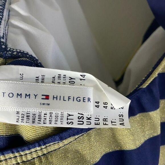 Tommy Hilfiger Navy & Gold Striped Halter Tankini - Picture 10 of 10